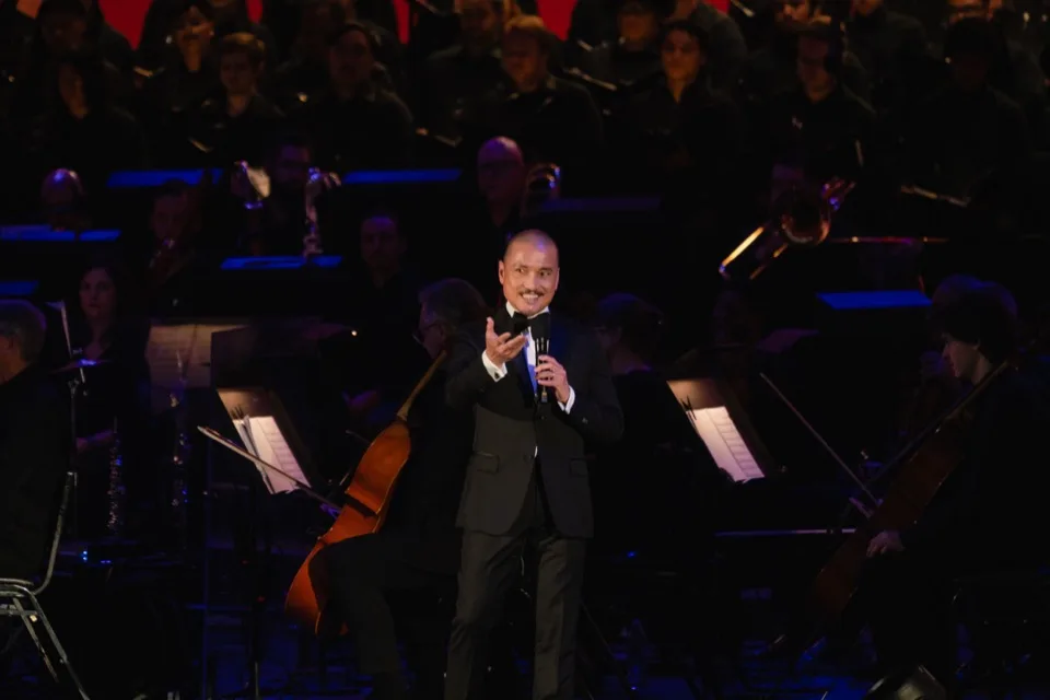 Jon Jon Briones performing at the Hollywood Bowl